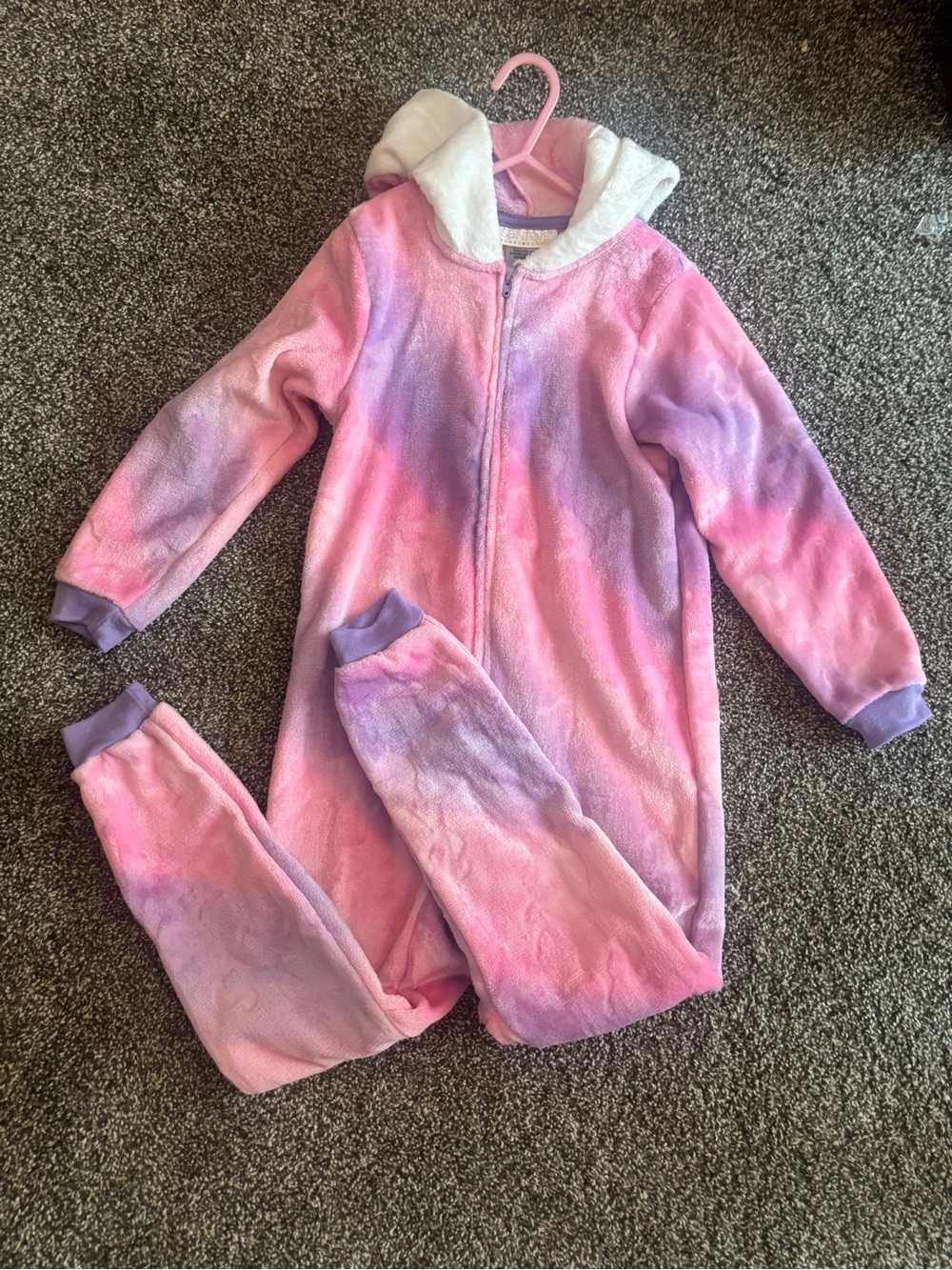 Pink & Lavender Hooded Unicorn Fleece Onesie